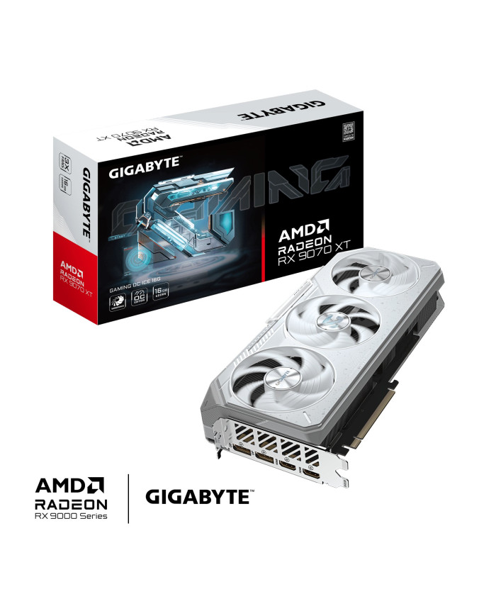 GIGABYTE Radeon RX 9070 XT GAMING OC ICE 16G Scheda Grafica - 16GB GDDR6, 256bit, PCI-E 5.0, 3060 MHz Frequenza core, 2 x Displa