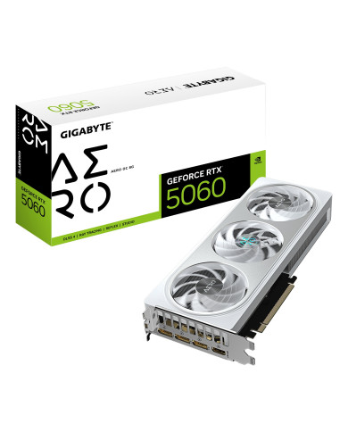 GIGABYTE GeForce RTX 5060 AERO OC 8G Scheda Grafica - 8GB GDDR7, 128bit, PCI-E 5.0, 2595 MHz Frequenza core, 3 x DisplayPort, 1 
