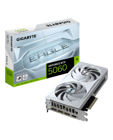 GIGABYTE GeForce RTX 5060 EAGLE OC ICE 8G Scheda Grafica - 8GB GDDR7, 128bit, PCI-E 5.0, 2550 MHz Frequenza core, 3 x DisplayPor