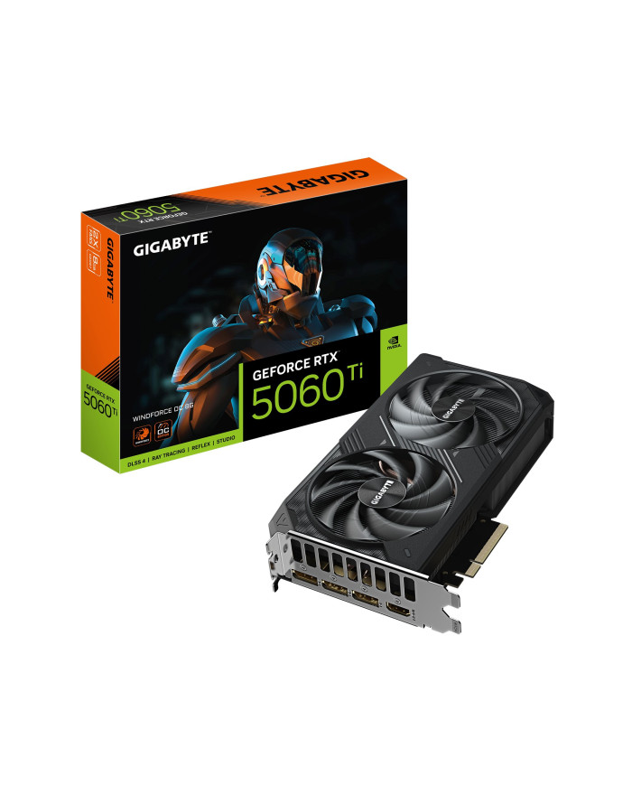 GIGABYTE GeForce RTX 5060 Ti WINDFORCE OC 8G Scheda Grafica – 8 GB GDDR7, 128 bit, PCI-E 5.0, 2587 MHz Frequenza del core, 3 x D