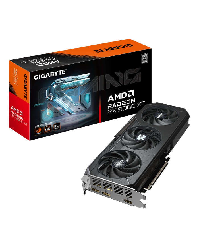 GIGABYTE Radeon RX 9060 XT GAMING OC 16G Scheda Grafica - 16GB GDDR6, 128bit, PCI-E 5.0, 3320 MHz Frequenza core, 2 x DisplayPor