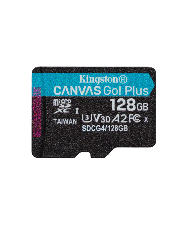 Kingston Technology Scheda microSDXC Canvas Go Plus Gen4 200MB/s A2 U3 V30 da 128 GB + adattatore