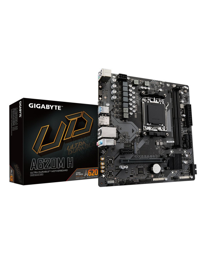GIGABYTE A620M H Scheda madre - Supporta CPU AMD Ryzen 8000, VRM digitale 5+2+2 fasi, fino a 7200MHz DDR5 (OC), 1xPCIe 4.0 M.2, 