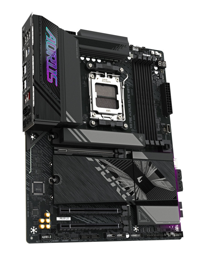 GIGABYTE X870E AORUS ELITE WIFI7 Scheda Madre - Supporta CPU AMD Ryzen 9000, 16+2+2 fasi VRM digitali, fino a 8000Hz DDR5 (OC), 