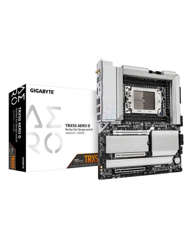 GIGABYTE TRX50 AERO D Scheda madre - Supporta AMD Ryzen Threadripper 9000 Series CPUs, 16+8+4 Phases Digital VRM, up to 7800MHz 