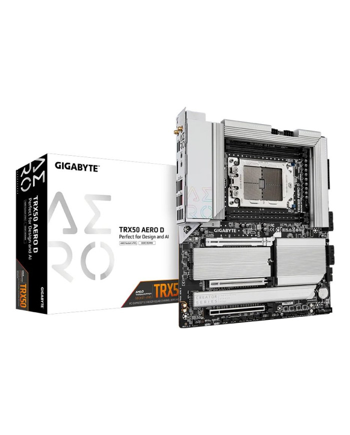 GIGABYTE TRX50 AERO D Scheda madre - Supporta AMD Ryzen Threadripper 9000 Series CPUs, 16+8+4 Phases Digital VRM, up to 7800MHz 