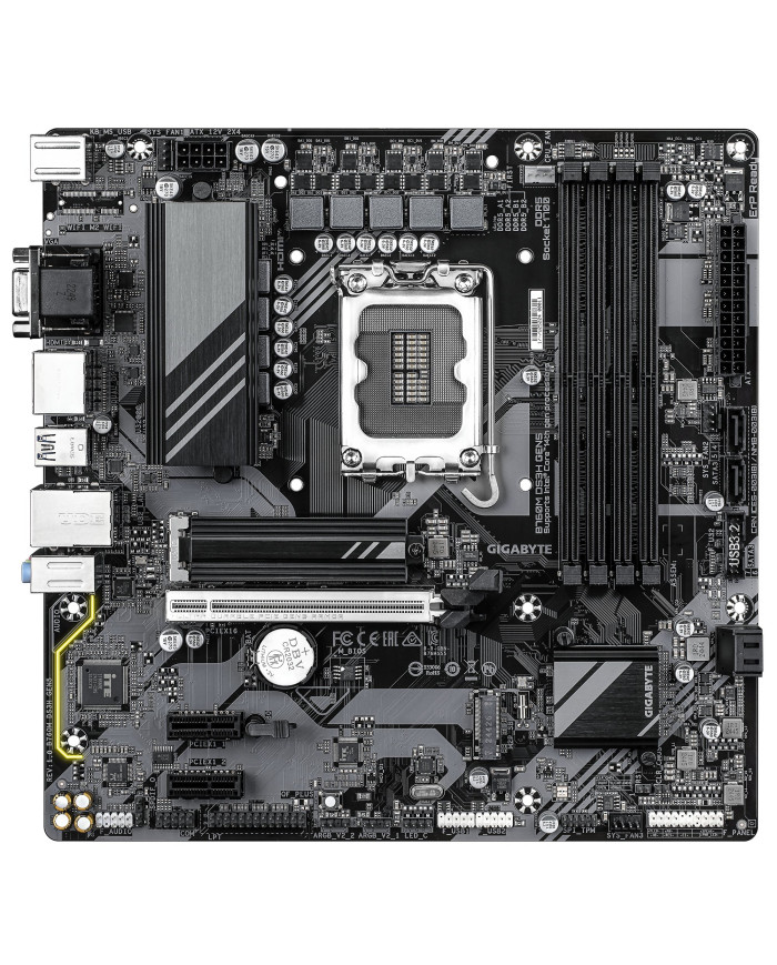 GIGABYTE B760M DS3H GEN5 Scheda Madre – Supporta CPU Intel Core 14ª generazione, VRM digitale a 6+2+1 fasi, fino a 5600 MHz DDR5