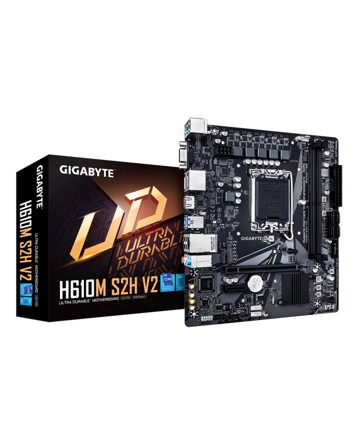 GIGABYTE H610M S2H V2 Scheda Madre - Supporta CPU Intel Core di 14a generazione, 4+1+1 Fasi Ibride VRM Digitale, fino a 5600MHz 