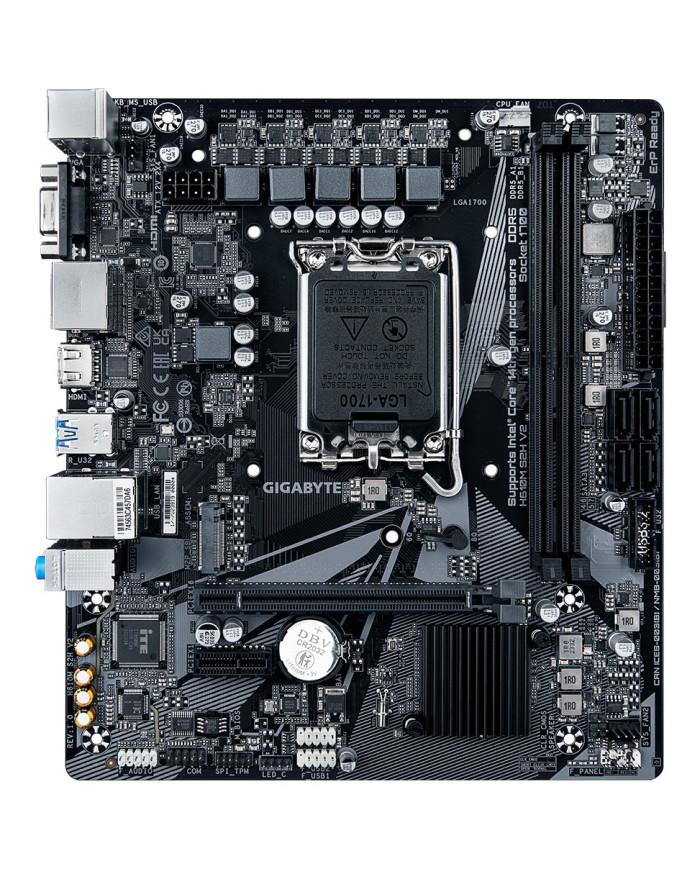 GIGABYTE H610M S2H V2 Scheda Madre - Supporta CPU Intel Core di 14a generazione, 4+1+1 Fasi Ibride VRM Digitale, fino a 5600MHz 