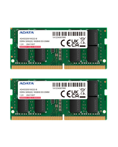 SO-DIMM 16 GB DDR4-3200 (2x 8 GB) Dual-Kit (grün, AD4S32008G22-DTGN, Premier)