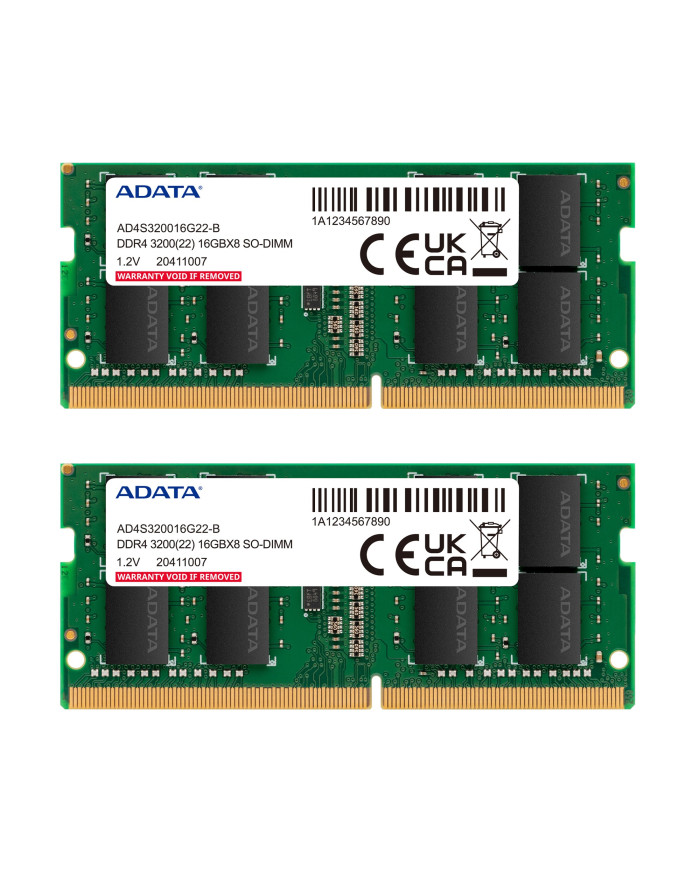 SO-DIMM 16 GB DDR4-3200 (2x 8 GB) Dual-Kit (grün, AD4S32008G22-DTGN, Premier)