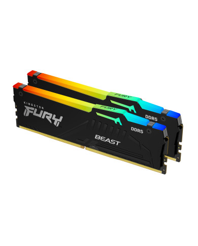 DIMM 32 GB DDR5-6000 (2x 16 GB) Dual-Kit (schwarz, KF560C30BBEAK2-32, FURY Beast RGB, INTEL XMP, AMD EXPO)