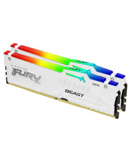DIMM 64 GB DDR5-6000 (2x 32 GB) Dual-Kit (weiß, KF560C30BWEAK2-64, FURY Beast RGB, INTEL XMP, AMD EXPO)
