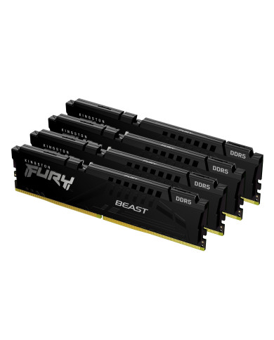 DIMM 128 GB DDR5-5200 (4x 32 GB) Quad-Kit (schwarz, KF552C40BBK4-128, Fury Beast, INTEL XMP)