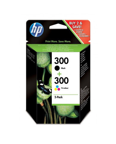 HP 300 Combo Pack CN637EE Confezione da 2 Cartucce Originali HP da 365 Pagine, Compatibile con Stampanti DeskJet D2560, D2660, F
