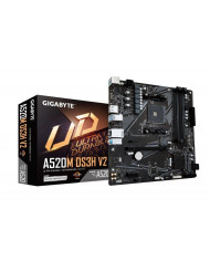 GIGABYTE Scheda madre A520M DS3H V2 - Supporta CPU AMD Ryzen serie 5000 AM4, fino a 4733 MHz DDR4 (OC), PCIe 3.0 x16, LAN GbE, U