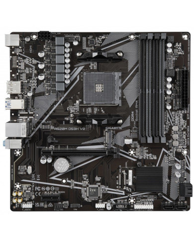 GIGABYTE Scheda madre A520M DS3H V2 - Supporta CPU AMD Ryzen serie 5000 AM4, fino a 4733 MHz DDR4 (OC), PCIe 3.0 x16, LAN GbE, U