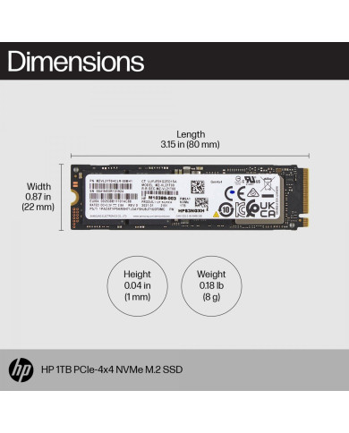 HP 512GB PCIe-4x4 NVMe M.2 G10 Unità a Stato Solido
