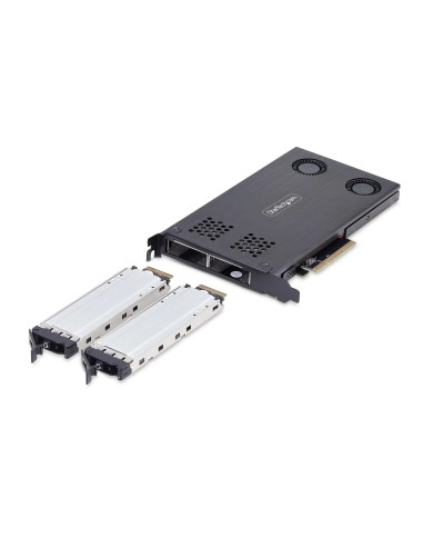 StarTech.com Dual-Bay M.2 NVMe SSD Removable Mobile Rack for PCIe x8 Slot - adattatore di interfaccia - M.2 - Carta NVMe M.2 / P